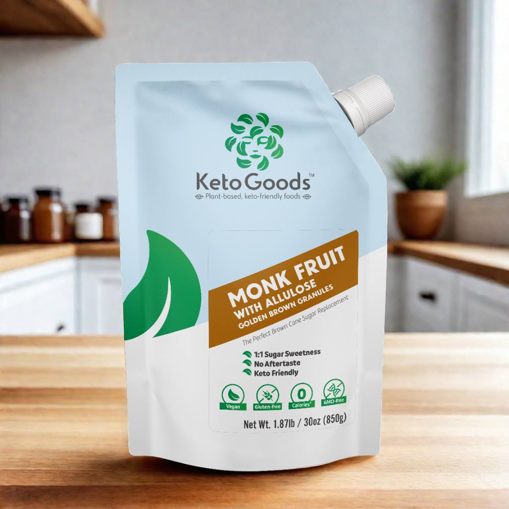 KetoGoods Monkfruit allulose brown granules front #KG-MB-G-32